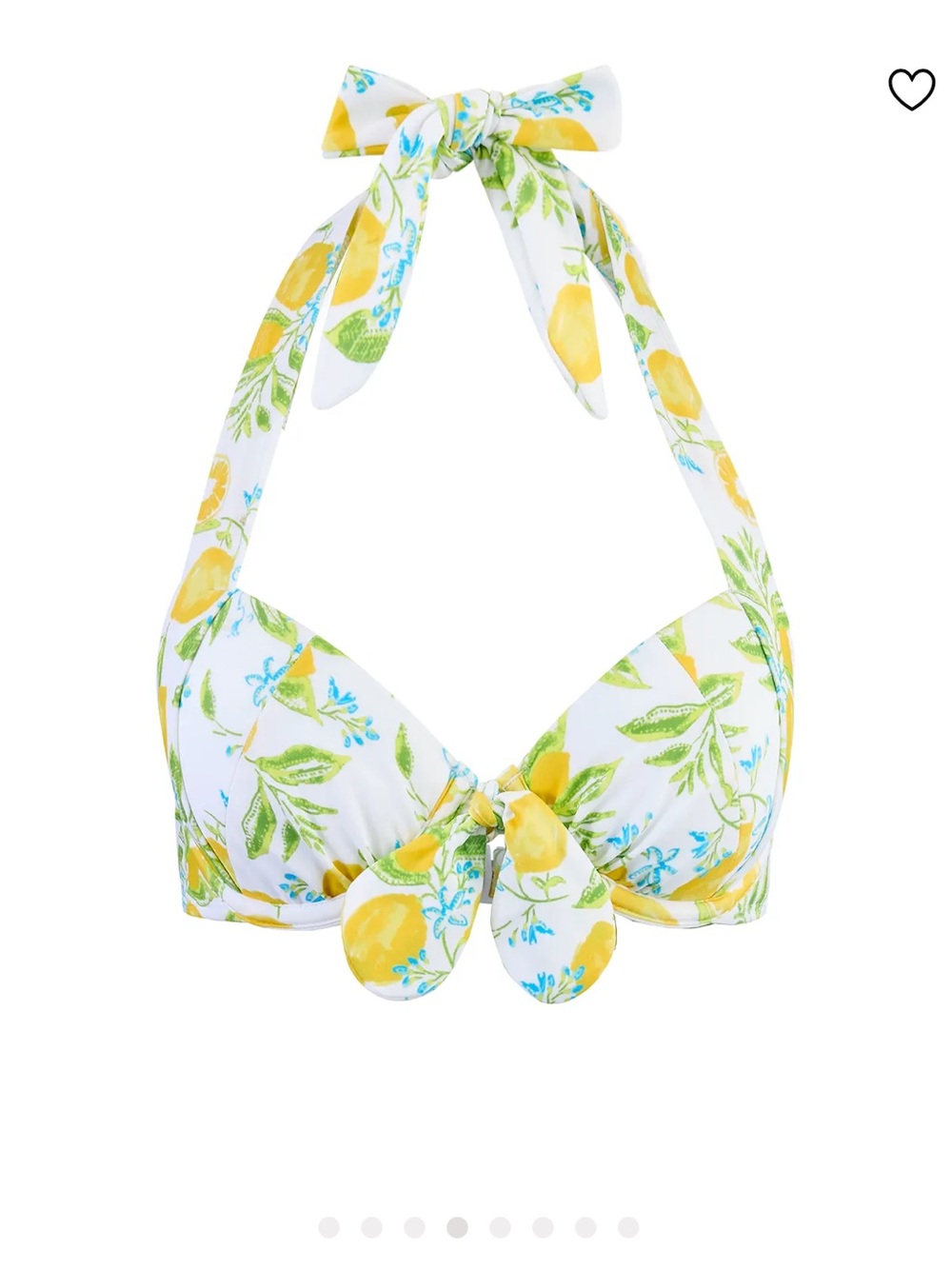 Adore Me White Lemon-Print Halter Bikini top